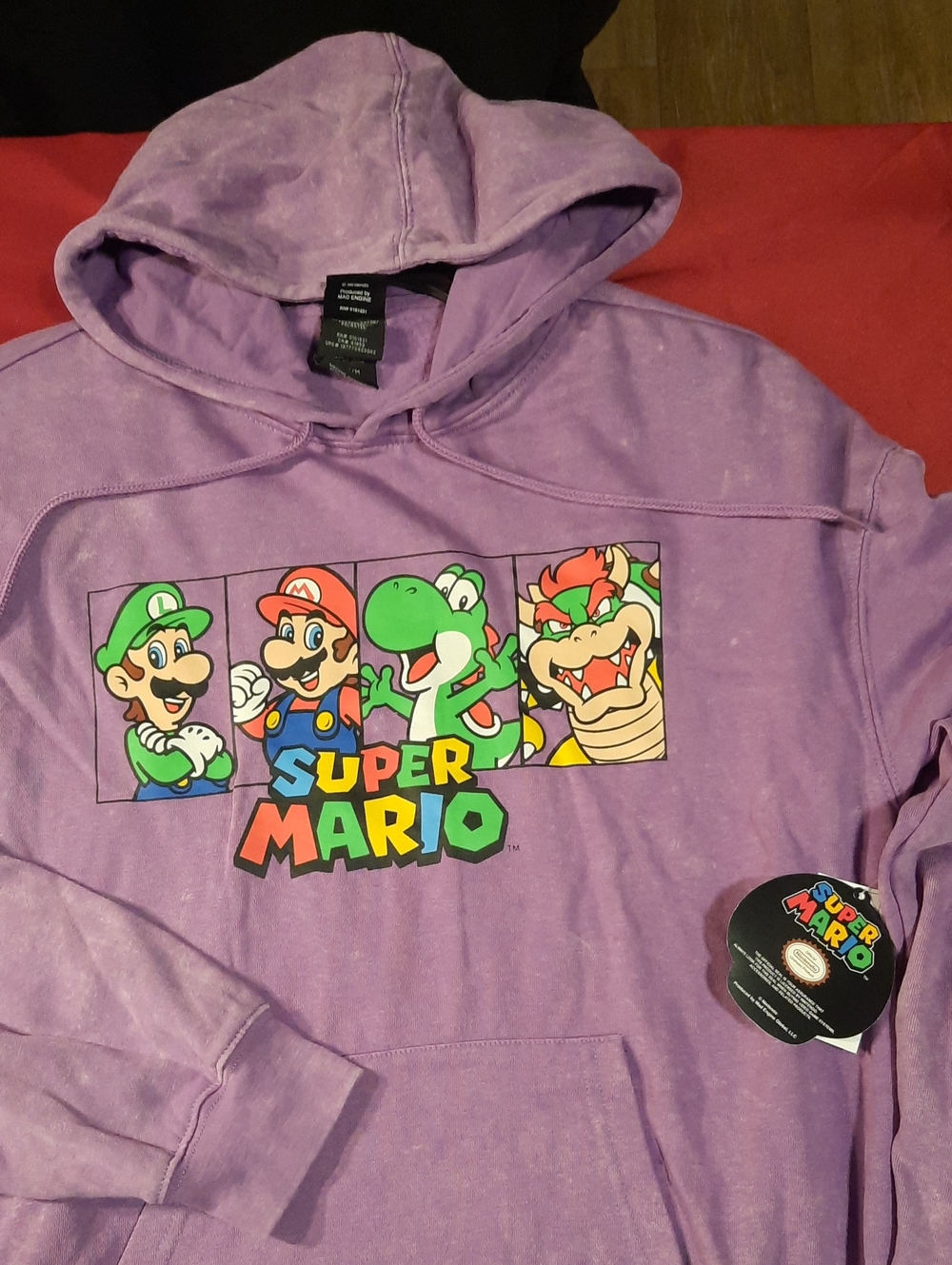 Nintendo Super Mario Purple Character Graphic Hoodie